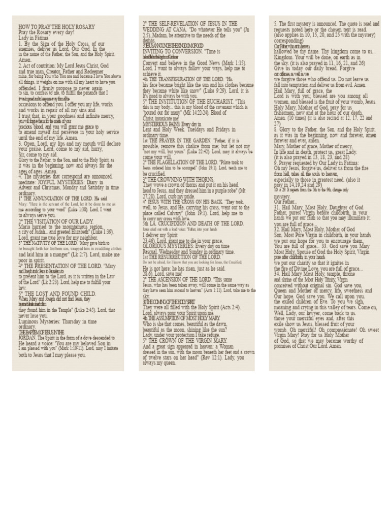 How to Pray the Holy Rosary Guide | PDF | Mary, Mother Of Jesus | Rosary