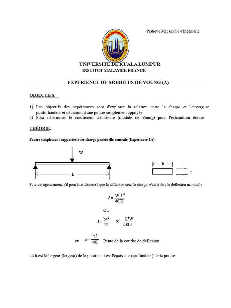 Module de Young Exp | PDF | Élasticité (Physique) | mesure de pression