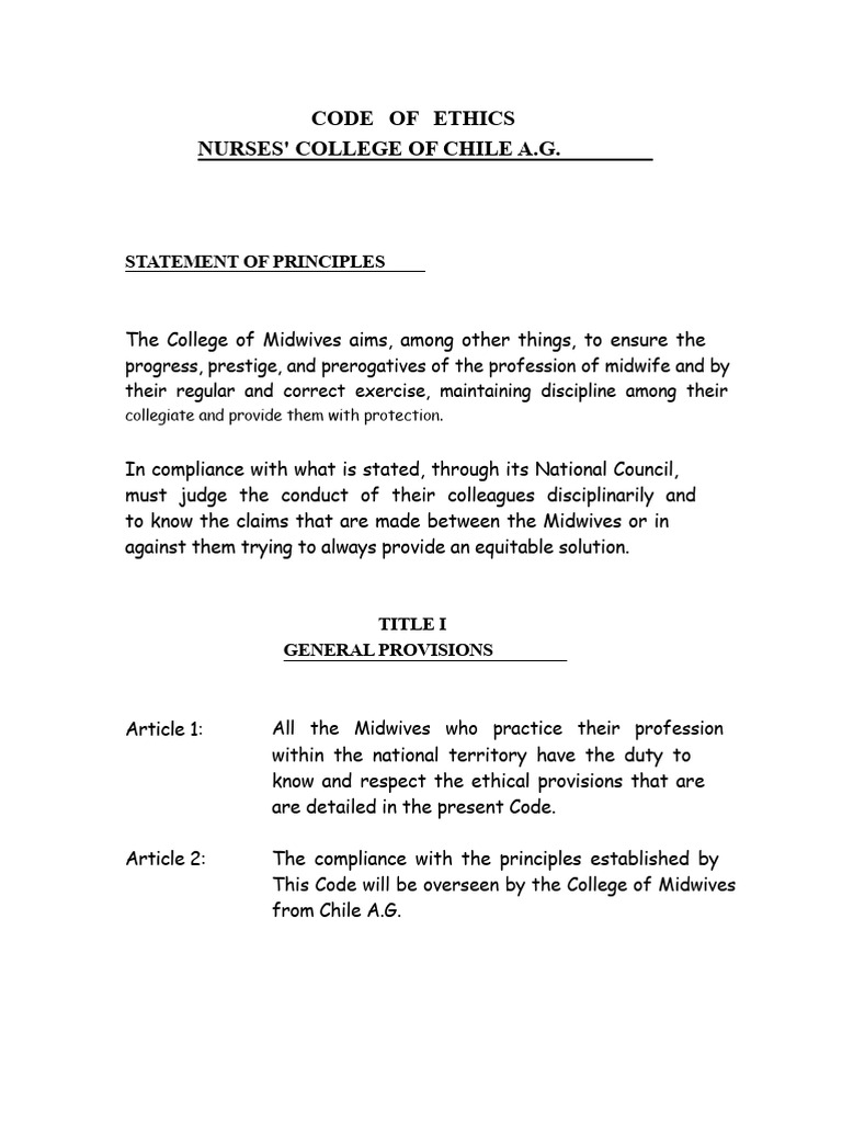 Code of Ethics | PDF | Midwife | Confidentiality