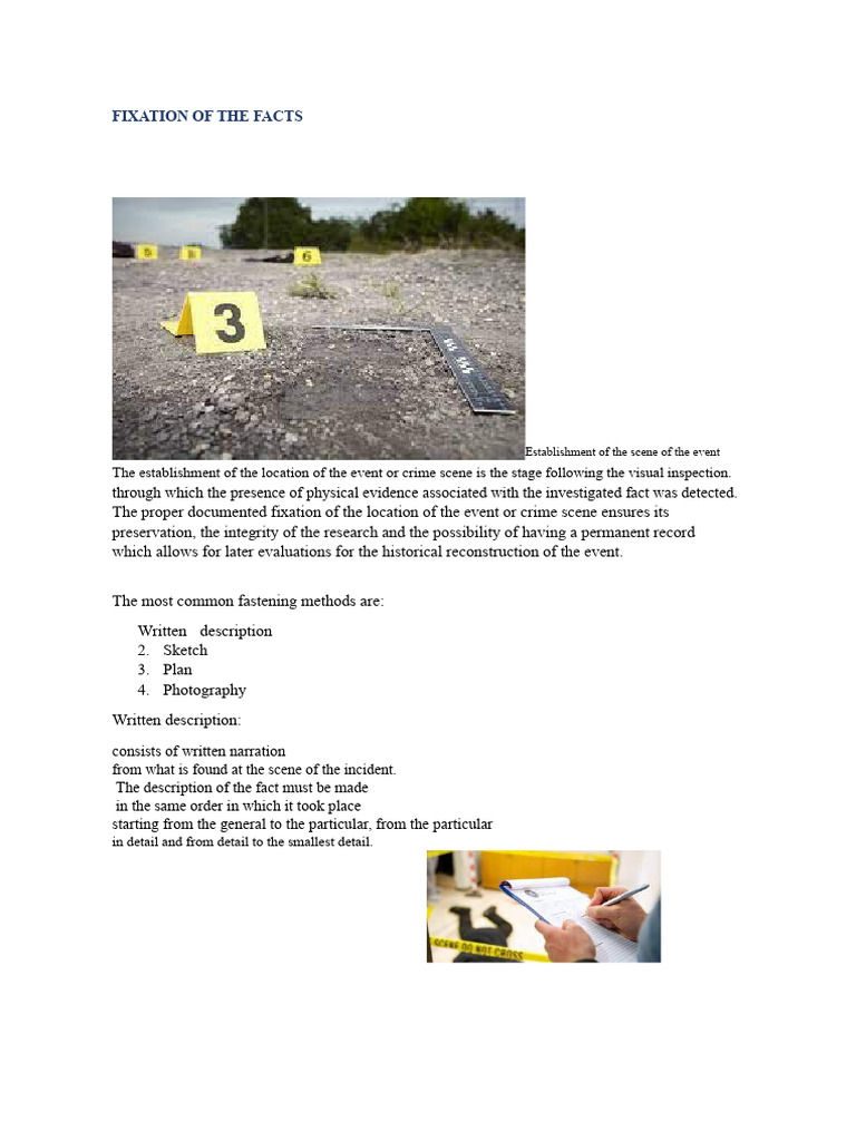 Crime Scene Evidence Documentation Guide | PDF | Crime Scene