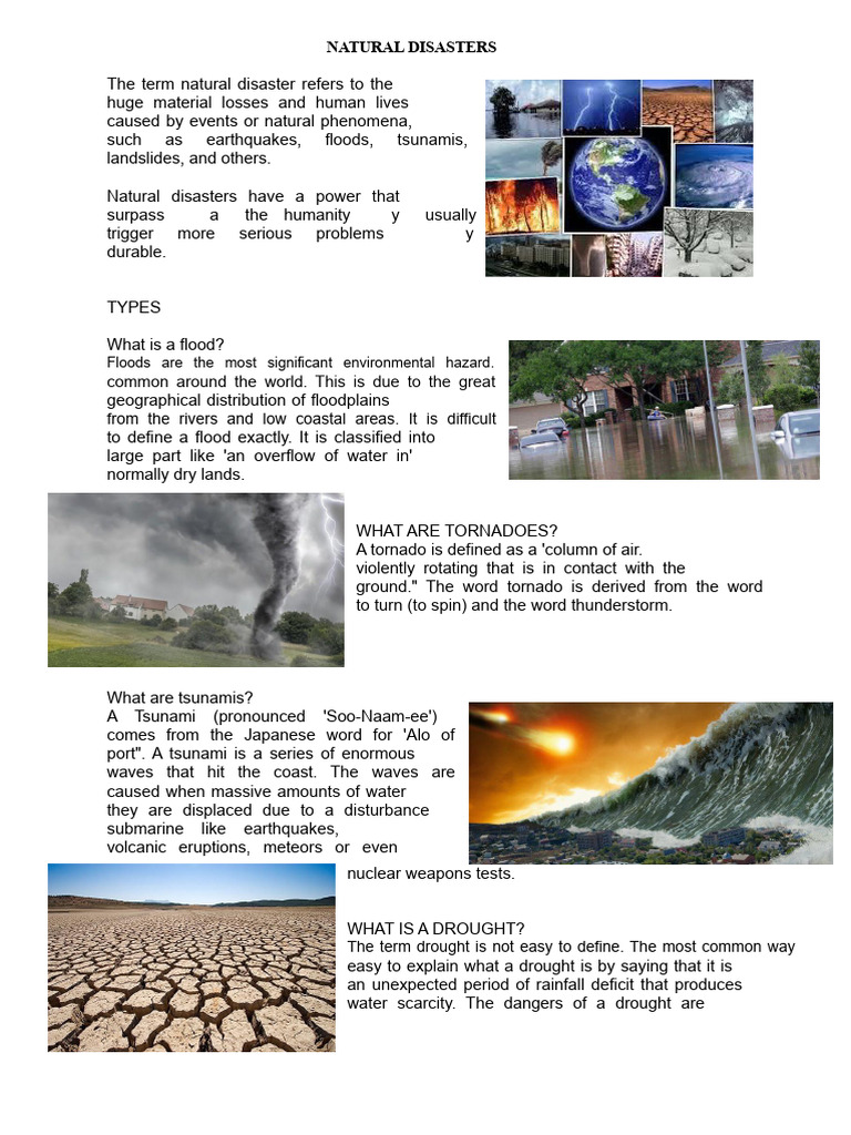 Types of Natural Disasters Explained | PDF | Natural Disasters ...