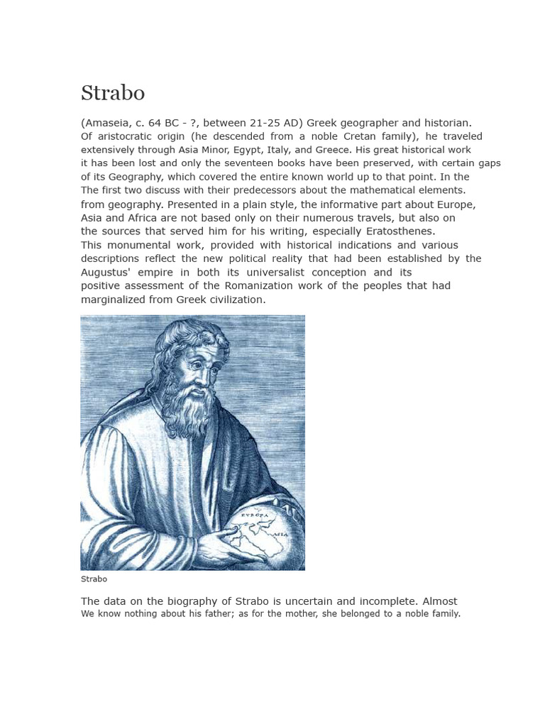 Strabo: Greek Geographer and Historian | PDF | Classical Antiquity ...