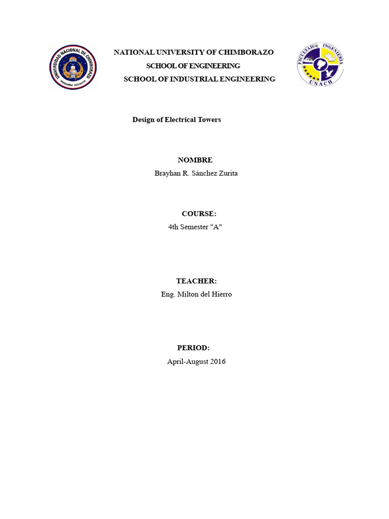 Electrical Tower Design Overview | PDF | Electric Power Transmission ...