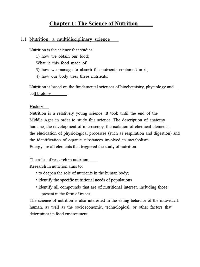 Understanding Nutrition Science Basics | PDF | Nutrition | Diet & Nutrition