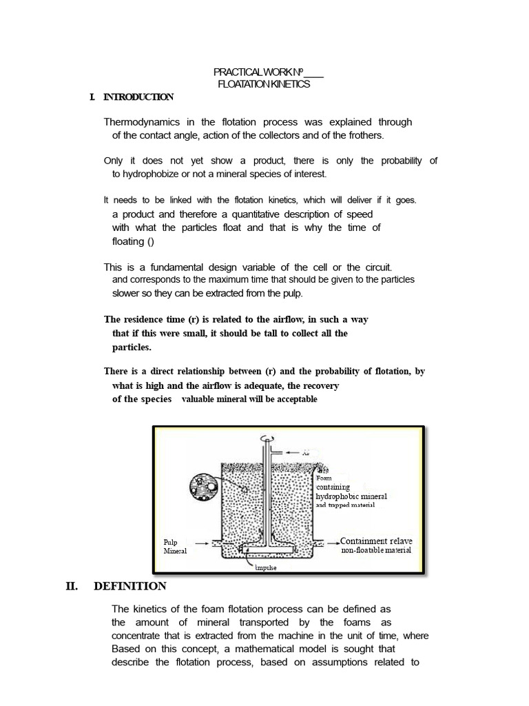 Flotation Kinetics in Mineral Processing | PDF | Linear Regression