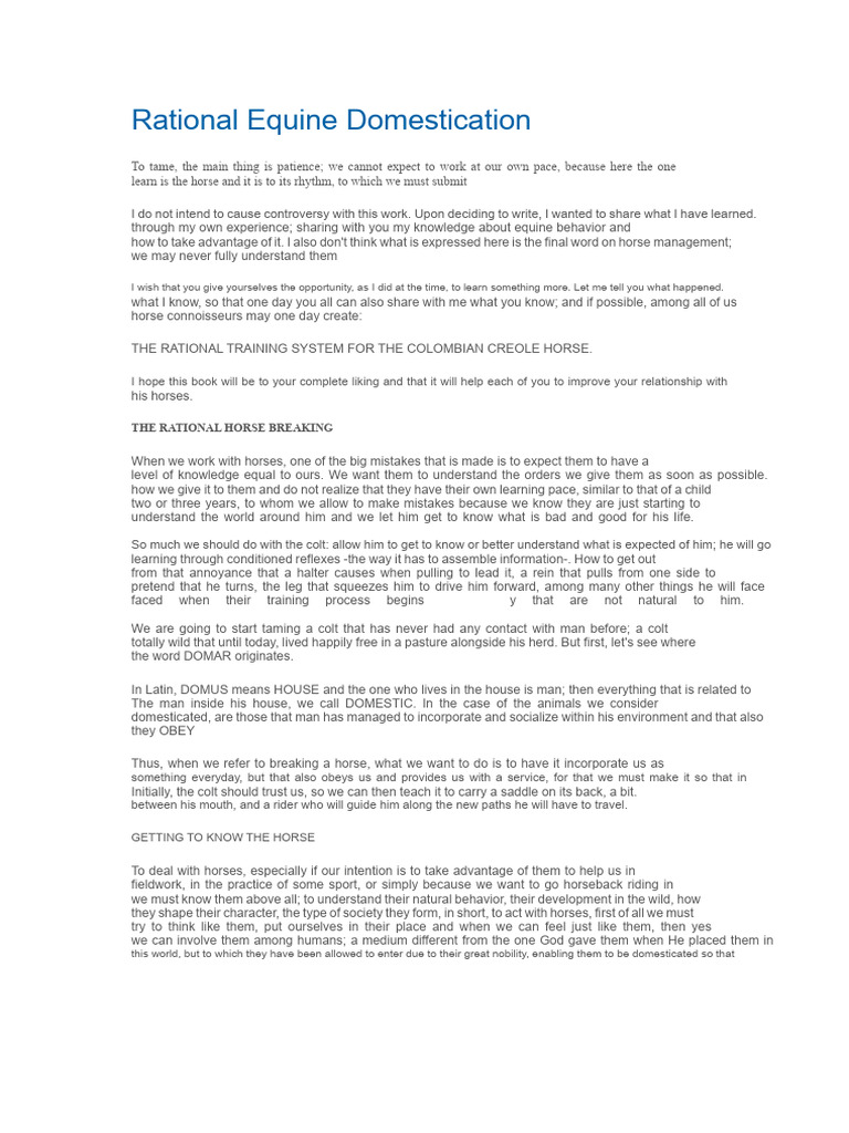 The Rational Horse Training | PDF | Mare | Horses