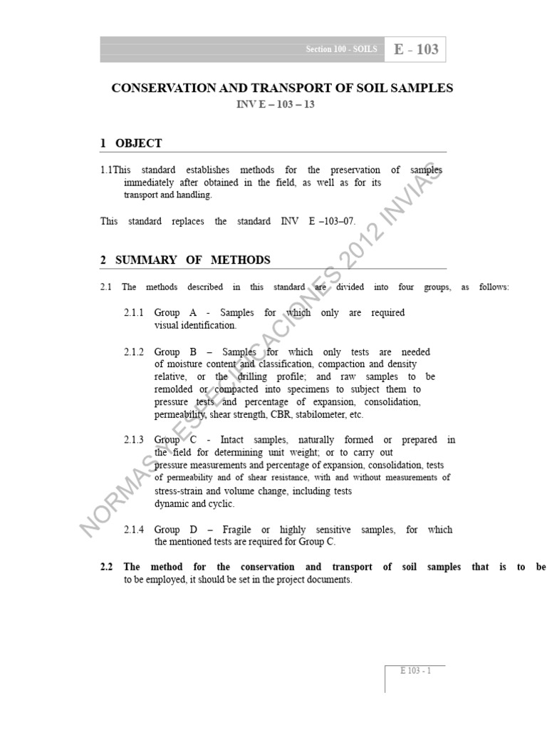 Soil Sample Preservation Methods | PDF | Materials