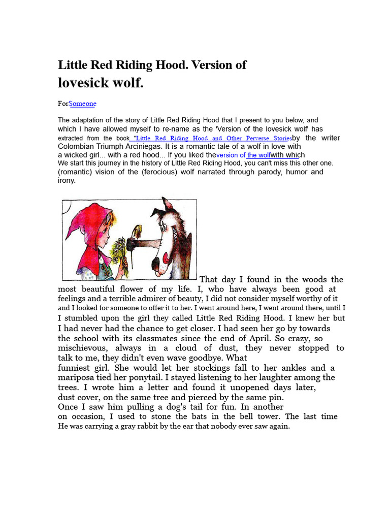 Little Red Riding Hood The in Love Wolf | PDF | Little Red Riding Hood