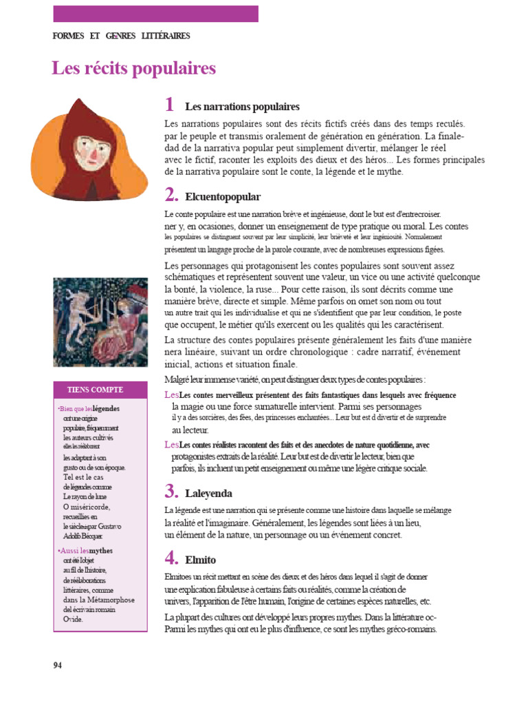 Formes et genres de récits populaires | PDF