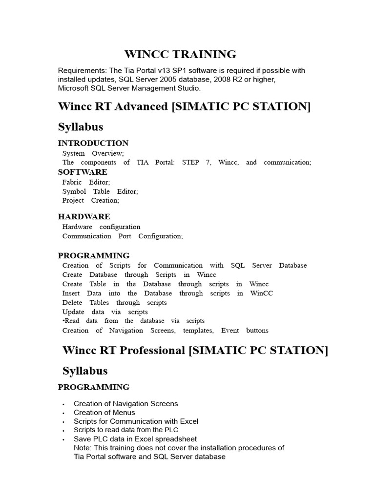 Wincc Training | PDF