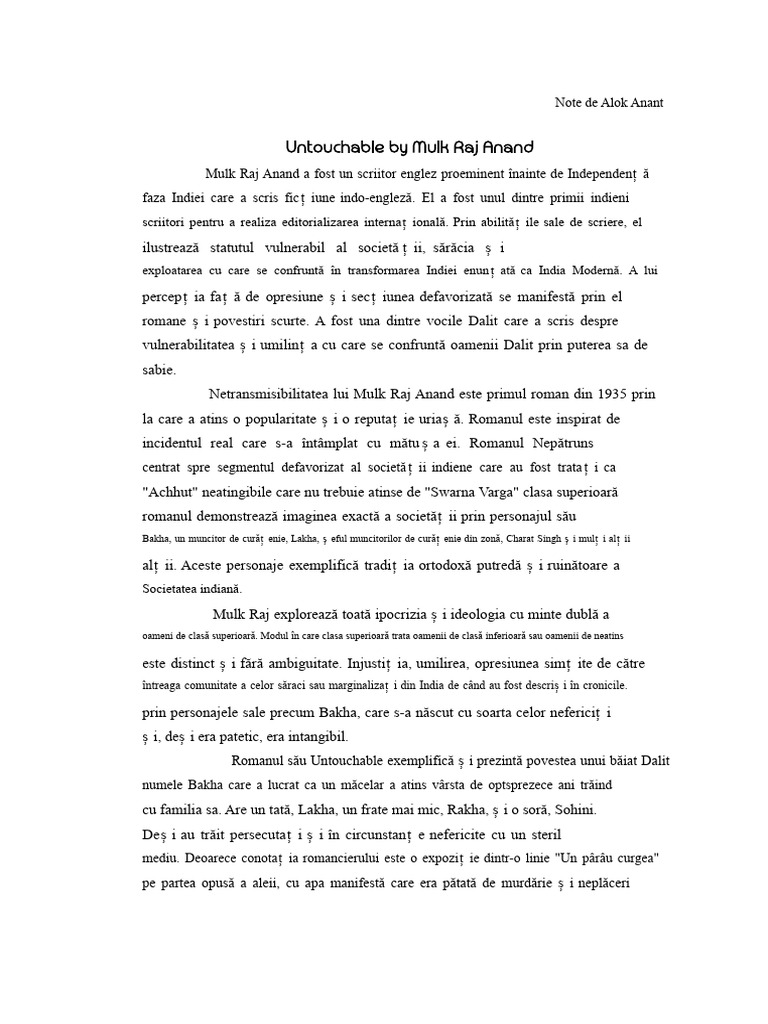 Intangibil de Mulk Raj Anand | PDF