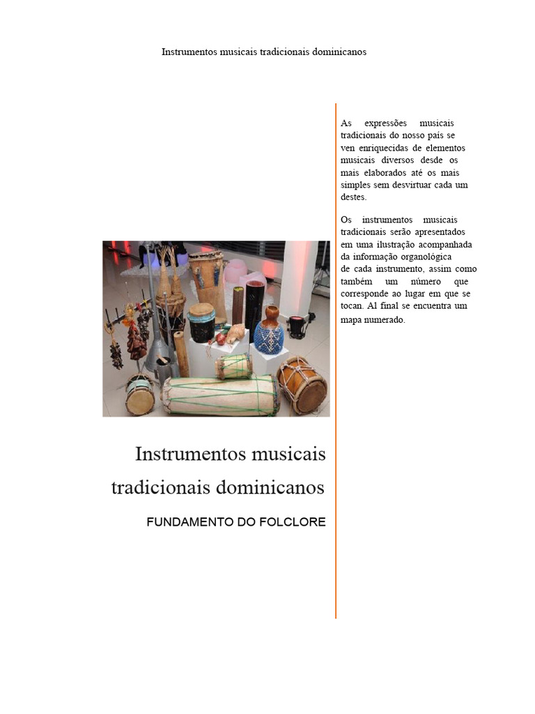 Instrumentos Musicais Tradicionais da República Dominicana | PDF ...