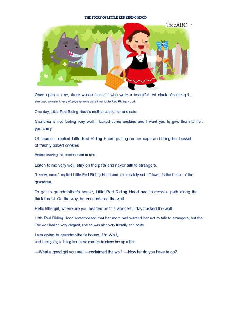 The Story of Little Red Riding Hood | PDF | Little Red Riding Hood