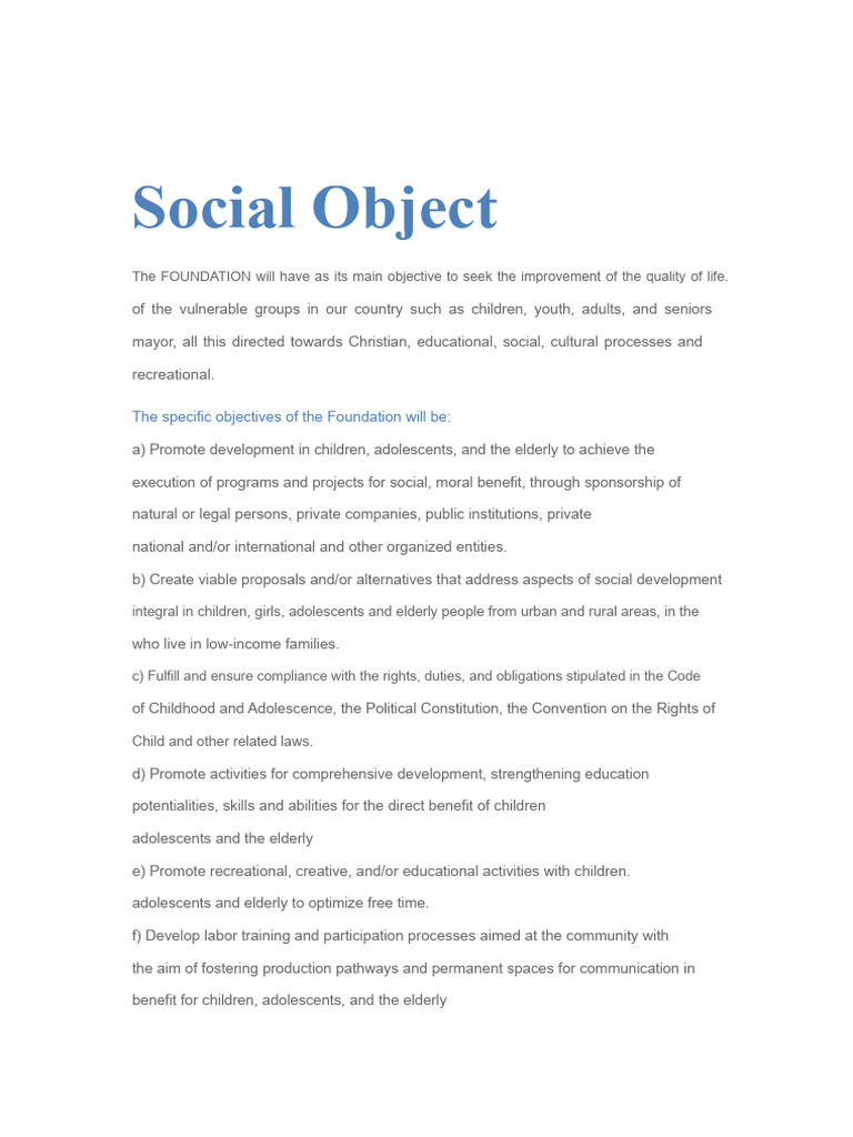 Draft Social Object | PDF | Adolescence | Economies