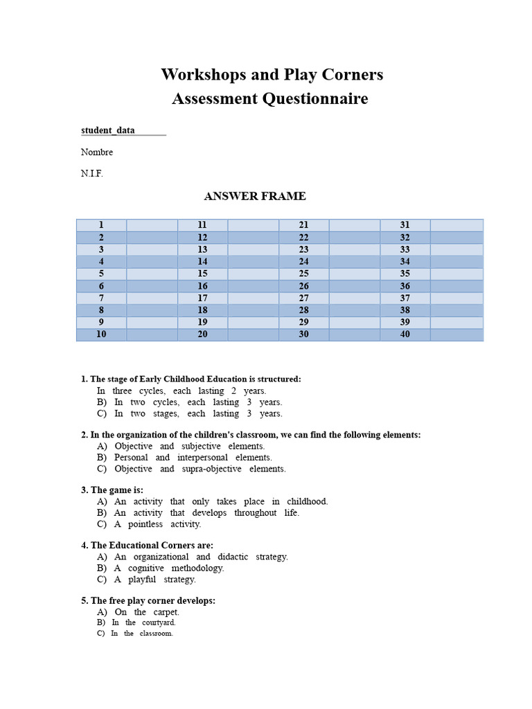 Early Childhood Education Assessment Guide | PDF | Learning | Early ...