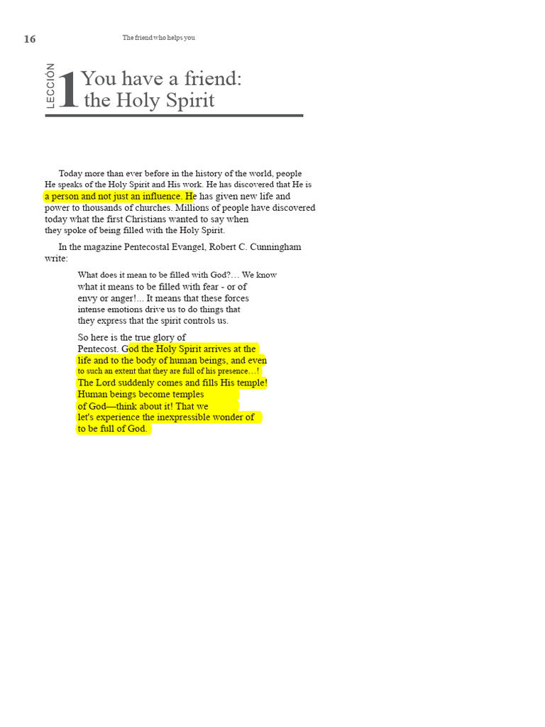 The Holy Spirit: Your Divine Friend | PDF | God The Father | Jesus