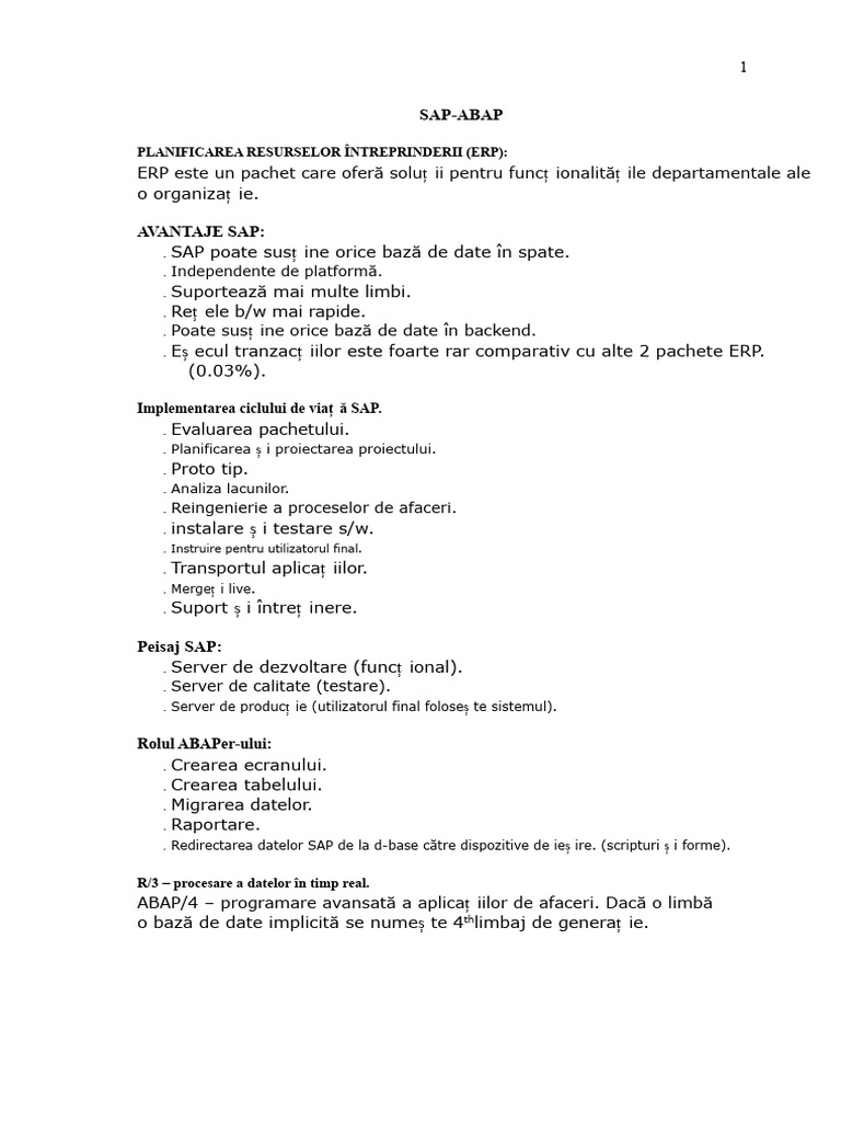 Note Despre Clasele Sap-Abap | PDF