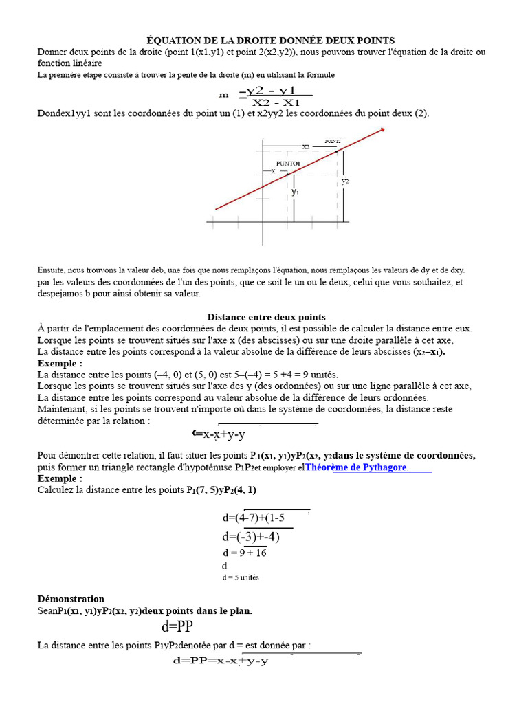 Distance entre deux points en géométrie | PDF