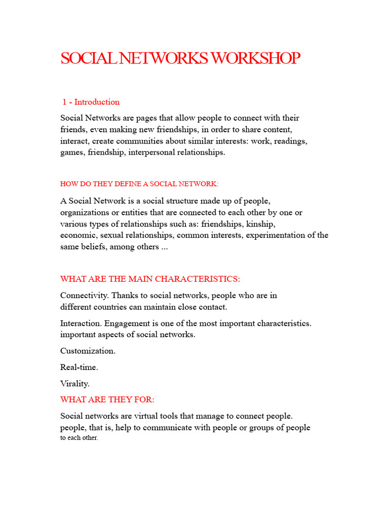 Overview of Social Networks and Their Uses | PDF | World Wide Web ...