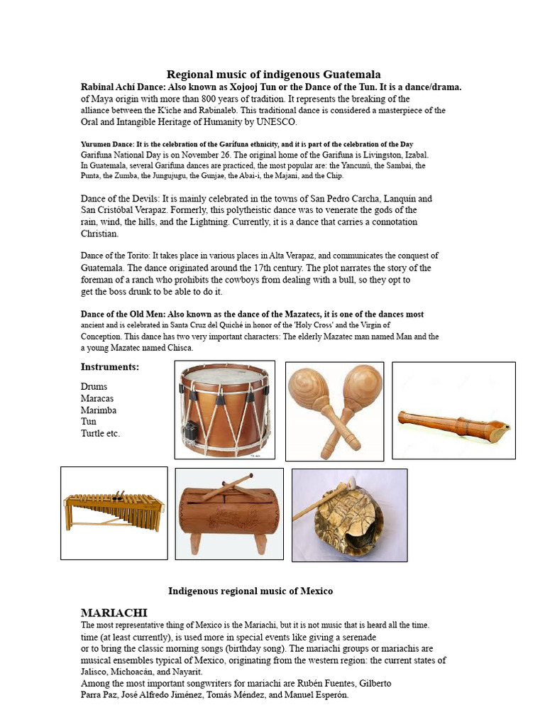 Regional Music of Guatemala Indigenous | PDF | Dances | Guatemala