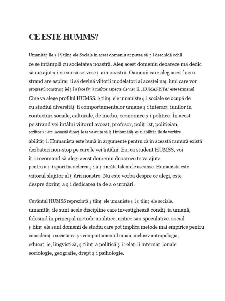HUMMS | PDF