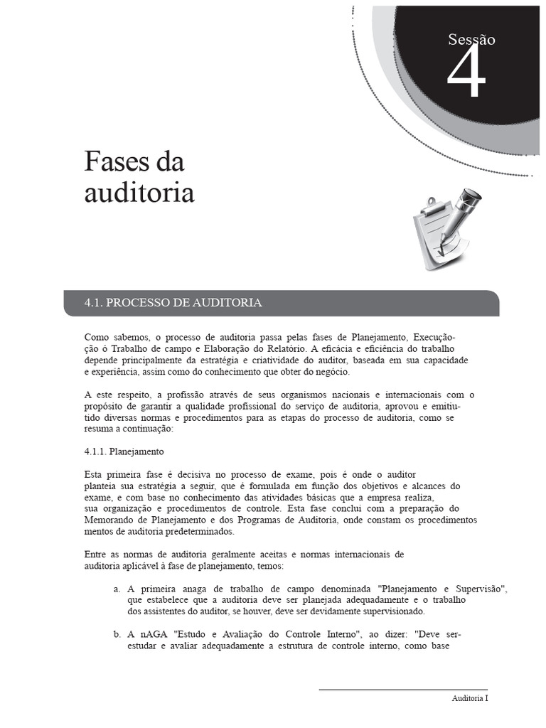 Fases do Processo de Auditoria | PDF | Planejamento | Contabilidade