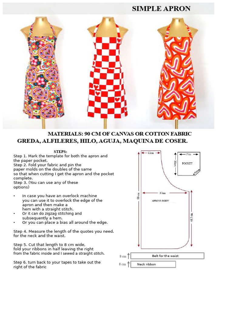DIY Simple Apron and Scarf Guide | PDF | Sewing | Clothing