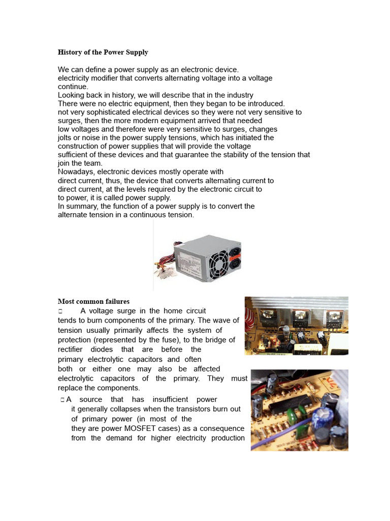 Evolution of Power Supply Systems | PDF | Power Supply | Direct Current