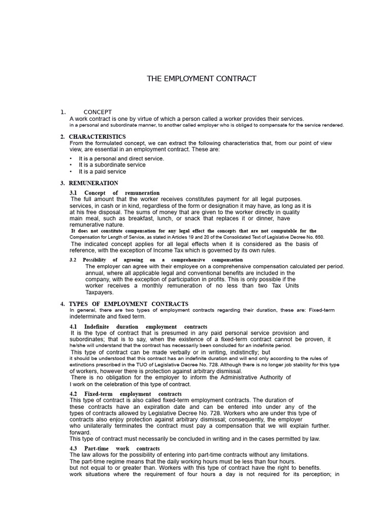 Understanding Employment Contracts | PDF | Lease | Employment