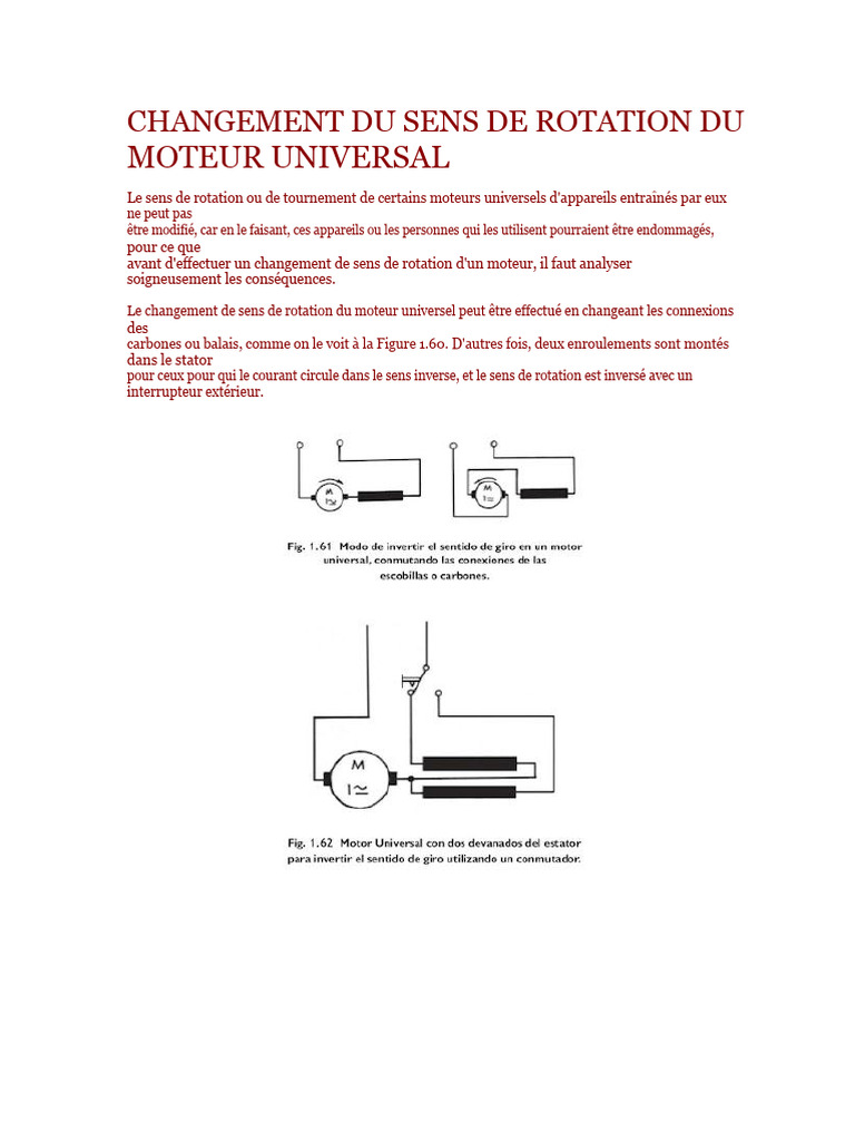 Changement de sens de rotation moteur | PDF | Rotation | Ingénierie ...