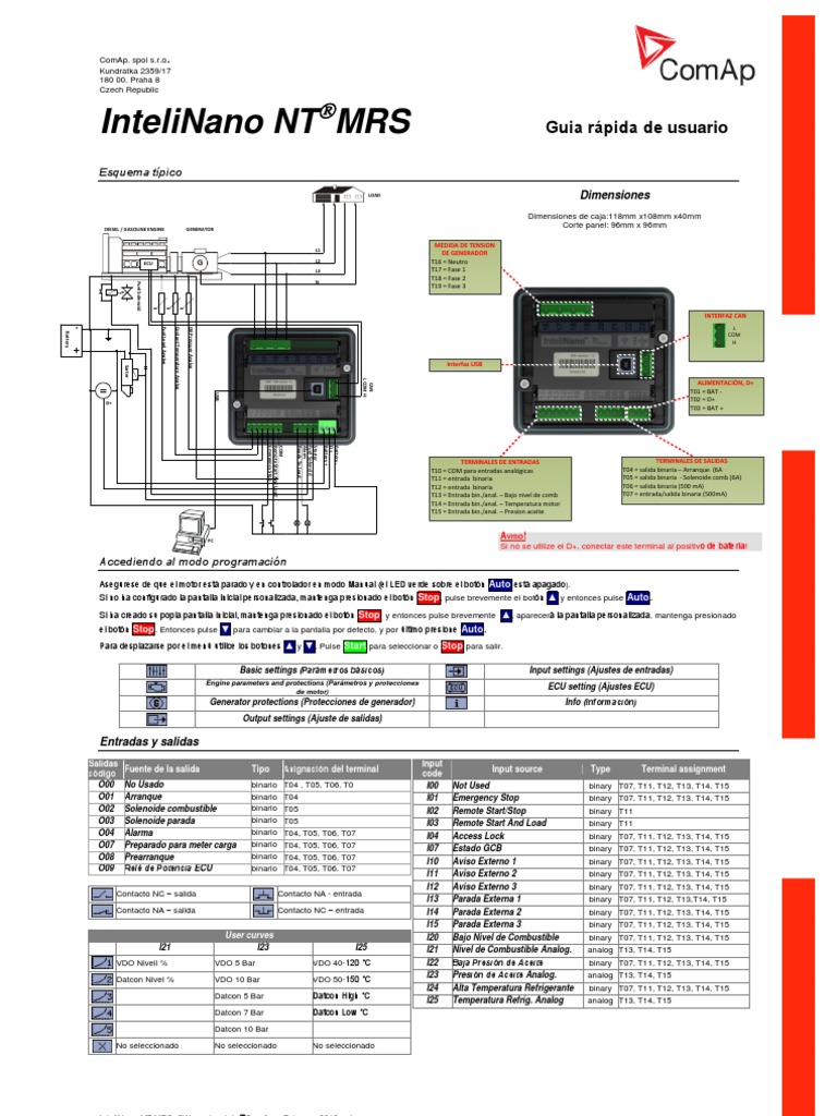 InteliNanoMRS1 1 Fast User Guide ESP Cantidades fisicas Cantidad