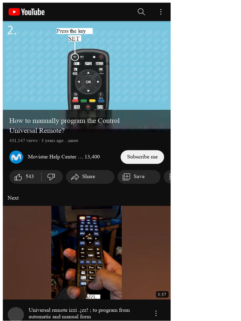 Manual Programming for Universal Remote | PDF