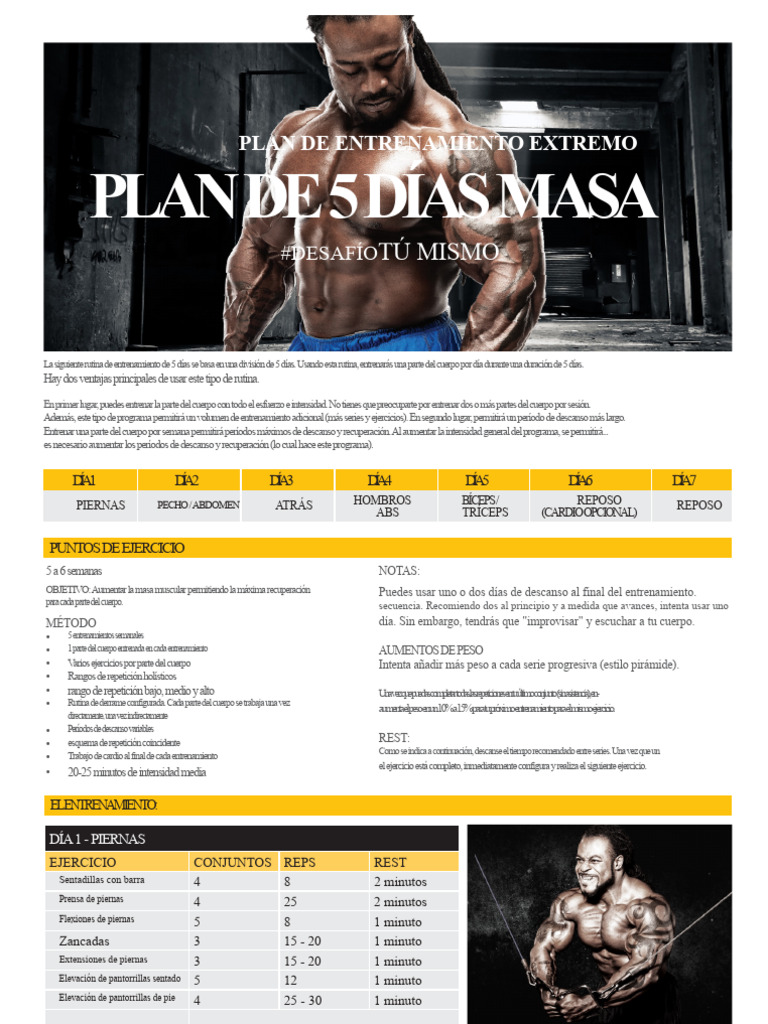 USN GANAR MÚSCULO MASIVO Plan de Entrenamiento PDF | PDF ...