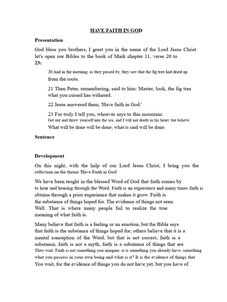 Understanding Faith in God | PDF | Faith | Jesus