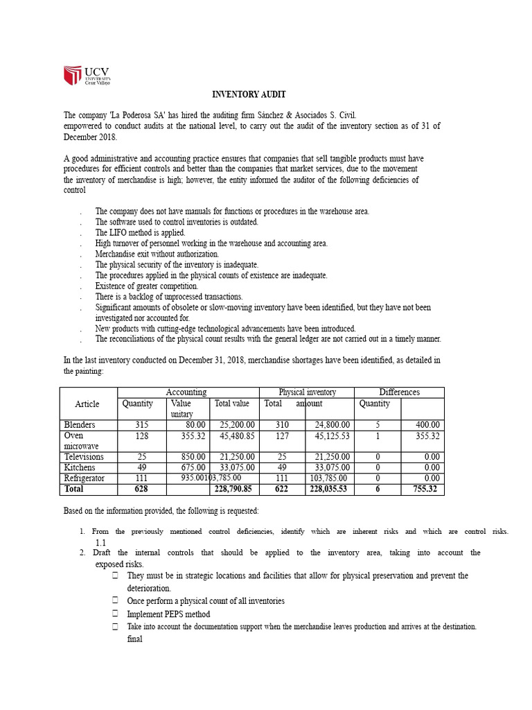 Group 4 CASE 3 Inventory | PDF | Inventory | Audit