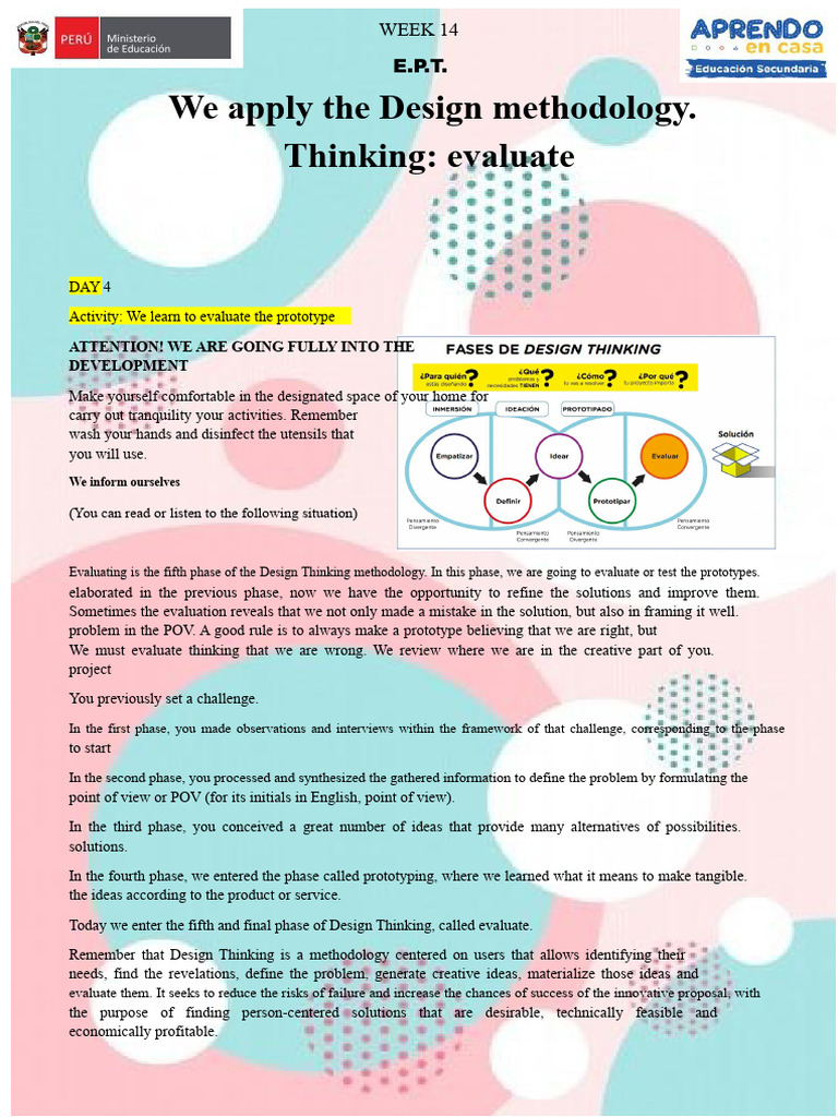 E.P.T. Week 14 | PDF | Design Thinking | Prototype