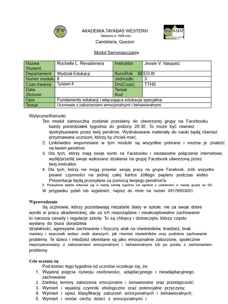 EDUC9 Moduł 8 | PDF