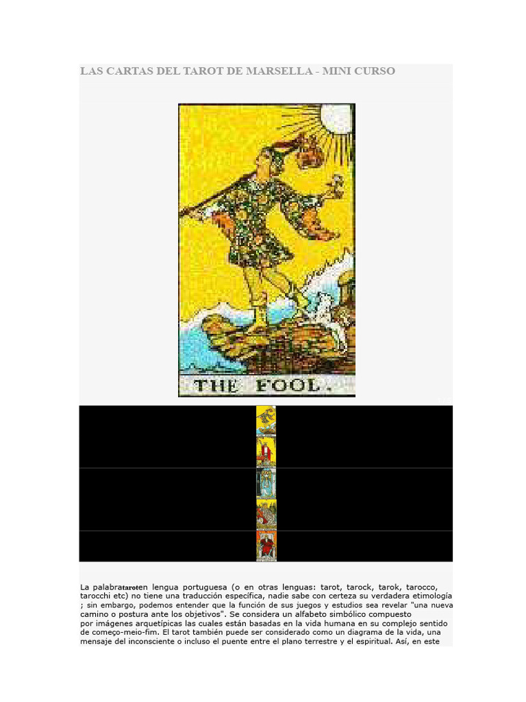 Introducción al Tarot de Marsella | PDF | Tarot | Arcanos Mayores