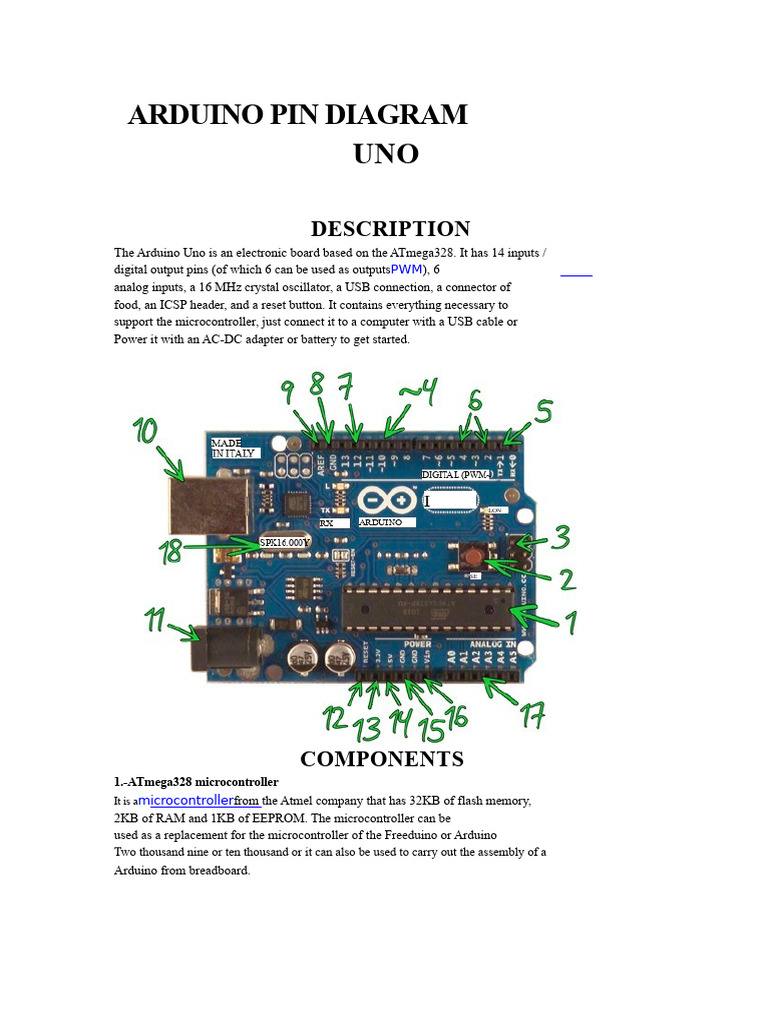 Arduino Uno Pin Diagram Overview | PDF | Arduino | Computer Architecture