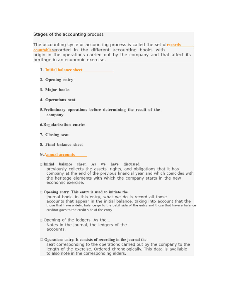 Stages of The Accounting Process | PDF | Debits And Credits | Corporations