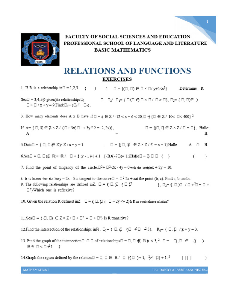 Relations and Functions. | PDF | Function (Mathematics) | Sphere