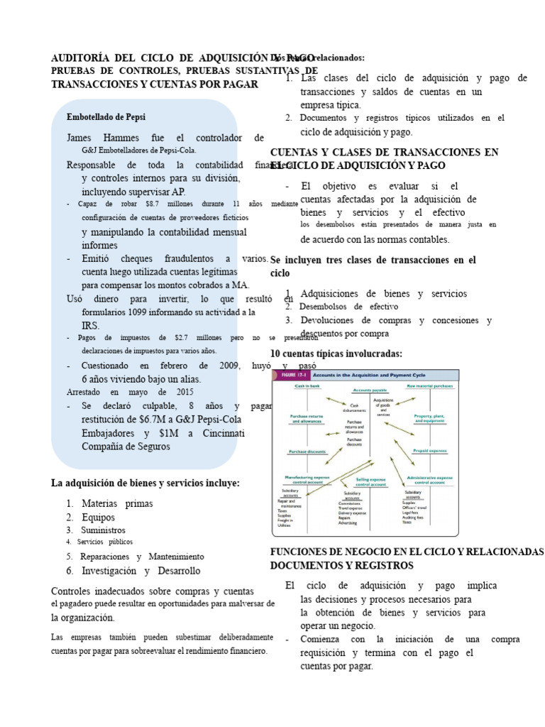 Auditoría del Ciclo de Adquisición y Pago | PDF | Cuentas por pagar ...