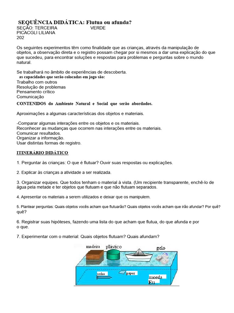 5 Objetos que Afundam ou Flutuam | PDF | Flutuabilidade