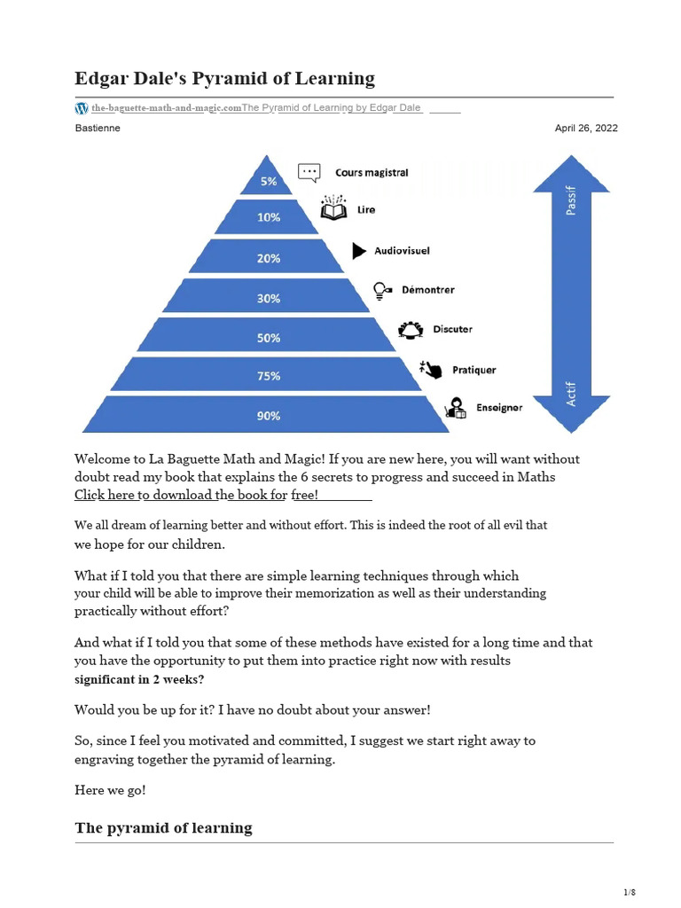 Edgar Dale's Learning Pyramid Explained | PDF | Learning | Knowledge