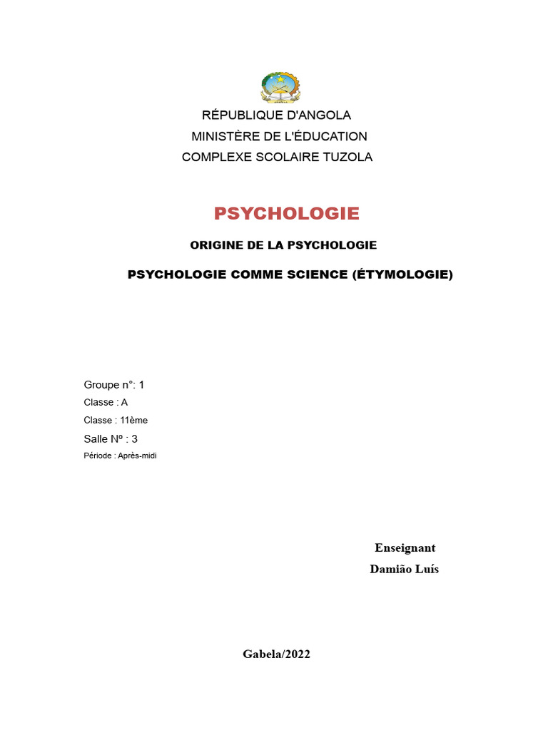 Étymologie et origine de la psychologie | PDF | Psychologie | Science
