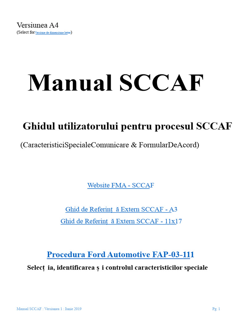 SCCAF Caiet de Sarcini A4 | PDF