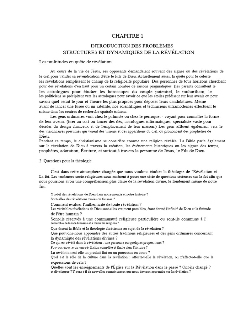 Théologie de la Révélation et Foi | PDF | Dieu | Révélation