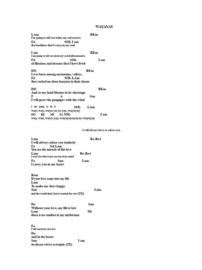 Lyrics and Chords Songs | PDF
