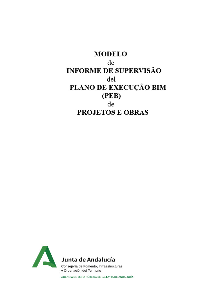 Modelo Informe de Supervisão Plano de Execução Bim (PEB) Projetos E ...