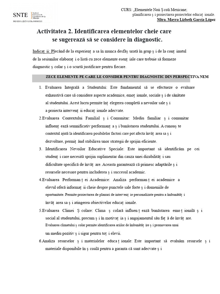 Elemente Cheie Ale NEM | PDF